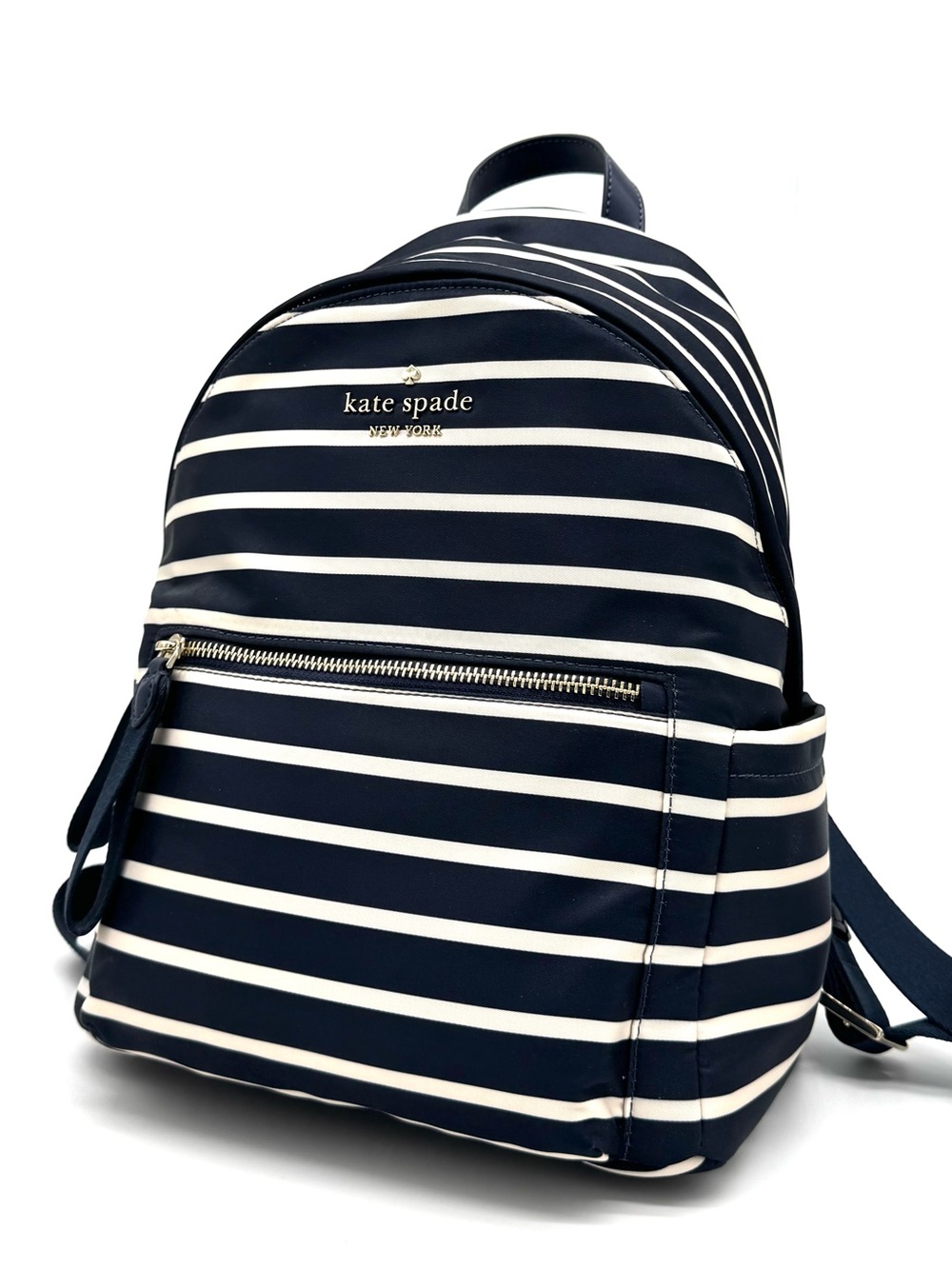 Kate Spade Chelsea Nylon Medium Backpack Navy Blue Striped